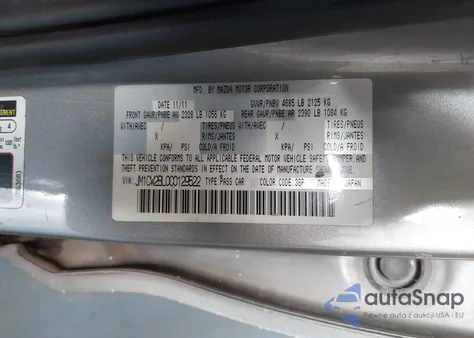 2012 Mazda Mazda5 Sport from USA, damaged, VIN JM1CW2BL0C0129522